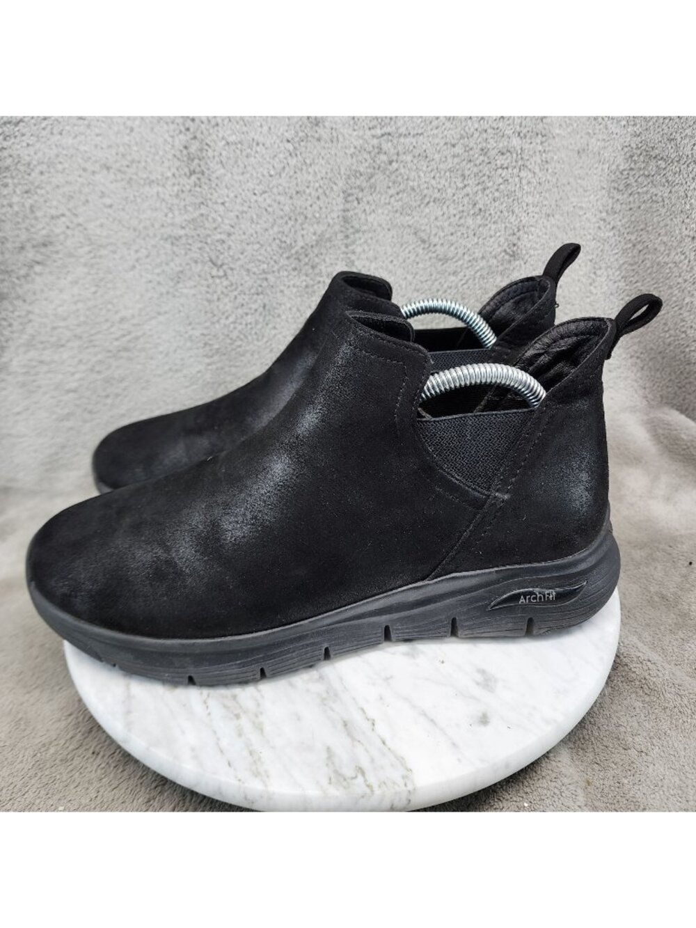 Skechers Shoes Womens Size 10 Black Faux Suded Ankle Booties *Read*